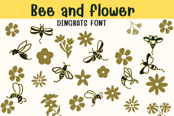 Bee and Flower Font for Nature-Inspired Branding