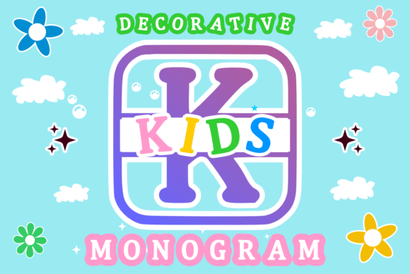 Kids Monogram Font for Branding and Design